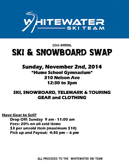 Whitewater Ski Team Ski Swap Poster